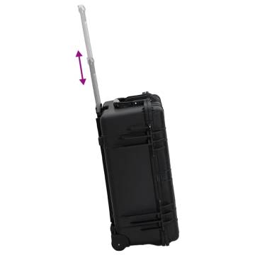 Wheeled Flight Case Black 58x45x27 cm PP - Hipomarket