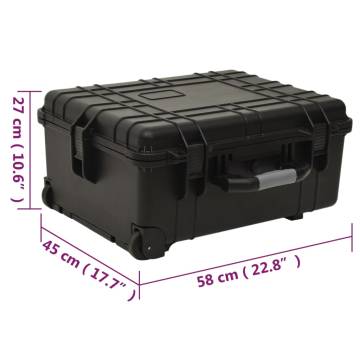 Wheeled Flight Case Black 58x45x27 cm PP - Hipomarket