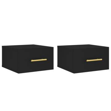 Wall-Mounted Bedside Cabinets - 2 pcs Black 35x35x20 cm