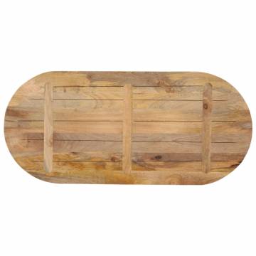 Oval Solid Mango Wood Table Top - 90x40x2.5 cm | Hipo Market