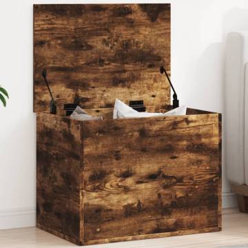 Storage Box Smoked Oak - Stylish Engineered Wood 60x42x46 cm