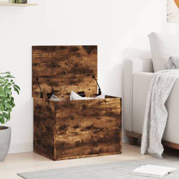 Storage Box Smoked Oak - Stylish Engineered Wood 60x42x46 cm