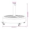 Parasol Base with Wheels for Ø38/48mm Poles - 27kg Round