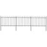 Garden Fence with Hoop Top Steel 5.1x1.2 m Black | Hipomarket