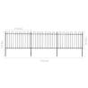 Garden Fence with Hoop Top Steel 5.1x1.2 m Black | Hipomarket