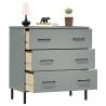 OSLO Sideboard with 3 Drawers - Grey Solid Wood Furniture