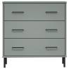 OSLO Sideboard with 3 Drawers - Grey Solid Wood Furniture