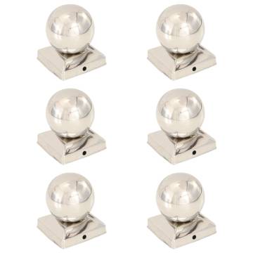 Stainless Steel Post Caps 6 pcs Globe Final - 91x91 mm