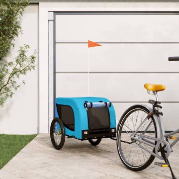 Durable Pet Bike Trailer - Blue & Black Oxford Fabric