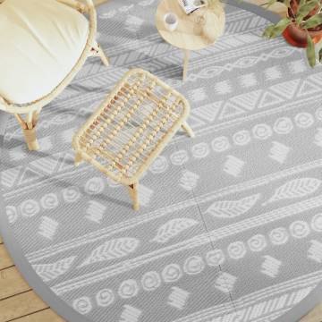 Trendy Grey Outdoor Carpet Ø200 cm - Durable & UV Resistant