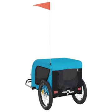 Durable Pet Bike Trailer - Blue & Black Oxford Fabric