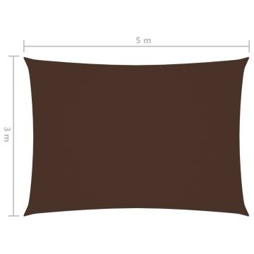 Sunshade Sail Oxford Fabric 3x5m - Brown | HipoMarket UK