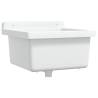 Wall-Mount White Resin Sink Washbasin - 40x40x24 cm