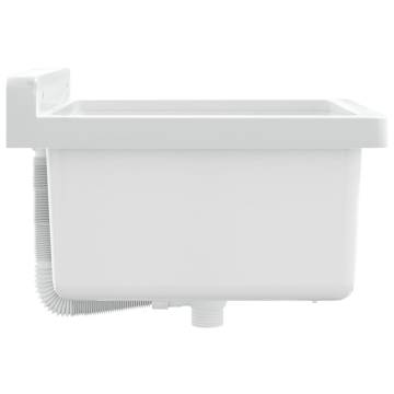 Wall-Mount White Resin Sink Washbasin - 40x40x24 cm