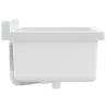 Wall-Mount White Resin Sink Washbasin - 40x40x24 cm