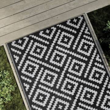 Trendy Outdoor Carpet White & Black 120x180 cm - Hipomarket