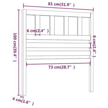 Stylish Grey Solid Wood Bed Headboard - 81x4x100 cm