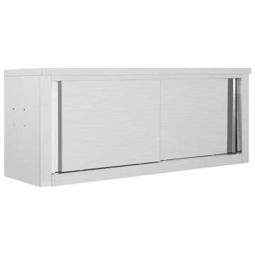 Stainless Steel Kitchen Wall Cabinet | 120x40x50 cm | Hipomarket