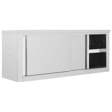 Stainless Steel Kitchen Wall Cabinet | 120x40x50 cm | Hipomarket