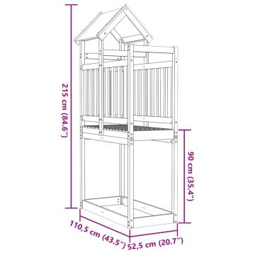 Wooden Play Tower 110.5x52.5 cm - Durable Pine Structure