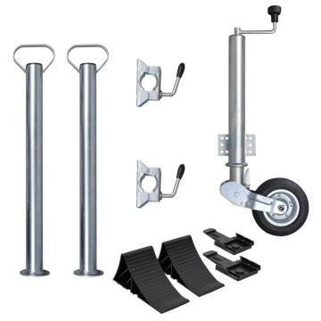 Trailer Jack Wheel 60mm with Support Tubes & Clamps | HipoMarket