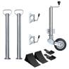 Trailer Jack Wheel 60 mm with 2 Support Tubes and 2 Split Clamps Quantity in Package 7 