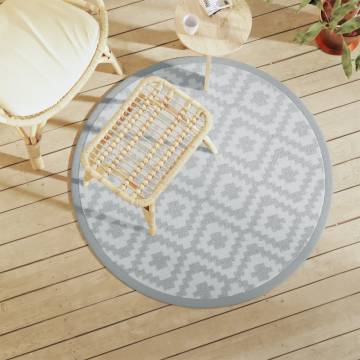 Outdoor Carpet Grey Ø120 cm PP - Trendy and Durable