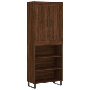 Stylish Highboard Brown Oak - 69.5x34x180 cm | HipoMarket