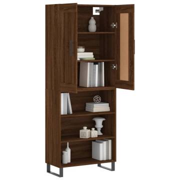 Stylish Highboard Brown Oak - 69.5x34x180 cm | HipoMarket