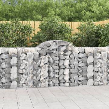 Arched Gabion Baskets - 50 pcs Galvanised Iron for Garden