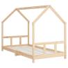 Kids Bed Frame 90x200 cm Solid Wood Pine - HipoMarket UK