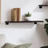 Wall Shelf Dark Brown 60x20 cm - Solid Oak Wood | Hipo Market