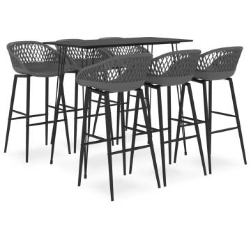 7 Piece Black and Grey Bar Set for Modern Homes | Hipo Market