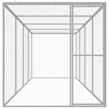 Sturdy Galvanised Steel Cat Cage - 6x1.5x1.5 m