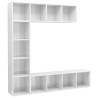 3 Piece High Gloss White Book/TV Cabinet Set - Stylish Storage