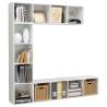 3 Piece High Gloss White Book/TV Cabinet Set - Stylish Storage