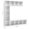 3 Piece High Gloss White Book/TV Cabinet Set - Stylish Storage