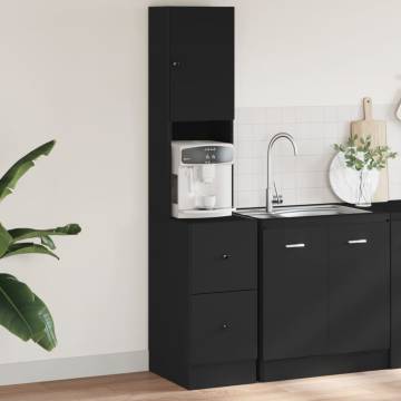 Kitchen Cabinet Black 35x50x180 cm - Durable Engineered Wood