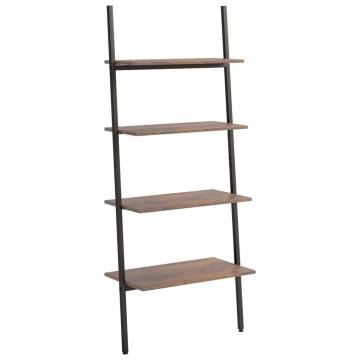 4-Tier Leaning Shelf - Dark Brown & Black | Hipomarket UK