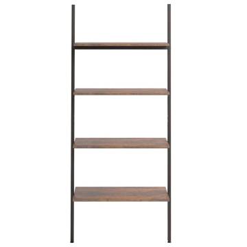 4-Tier Leaning Shelf - Dark Brown & Black | Hipomarket UK