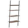 4-Tier Leaning Shelf - Dark Brown & Black | Hipomarket UK