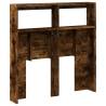 Stylish Smoked Oak Headboard Cabinet with LED - 100x17x102 cm