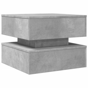 Modern Coffee Table with LED Lights - Concrete Grey 50x50 cm