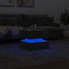 Modern Coffee Table with LED Lights - Concrete Grey 50x50 cm