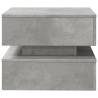 Modern Coffee Table with LED Lights - Concrete Grey 50x50 cm