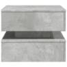 Modern Coffee Table with LED Lights - Concrete Grey 50x50 cm