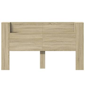 Headboard Cabinet with LED Sonoma Oak | Stylish Storage Solution