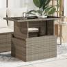 Garden Table with Glass Top Grey 100x55x73 cm Poly Rattan Colour grey Quantity in Package 1 Material glass 