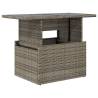 Versatile Grey Garden Table with Glass Top | 100x55 cm