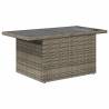 Versatile Grey Garden Table with Glass Top | 100x55 cm